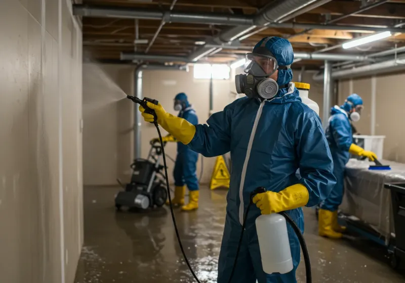 Basement Sanitization and Antimicrobial Treatment process in Portage, IN