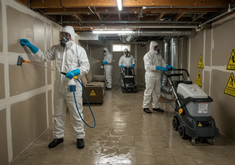 Basement Moisture Removal and Structural Drying process in Portage, IN